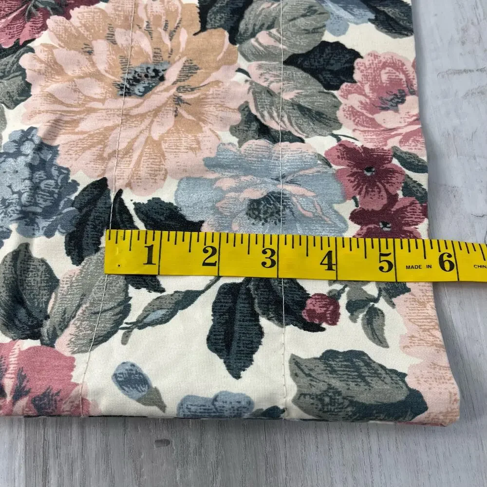 Vintage Six Permanent Press Drapery Floral Valance Curtains Made In USA